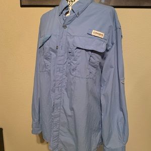 Magellan outdoors baby blue fishing shirt 00025